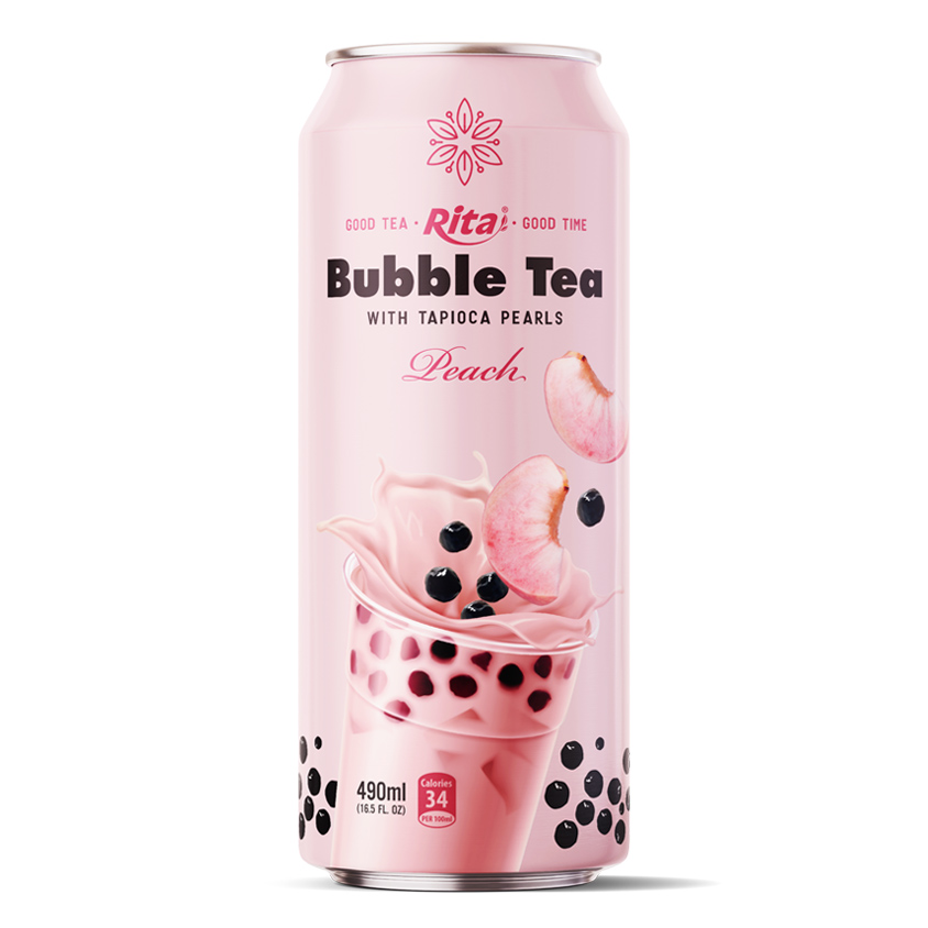 特殊标签 桃味珍珠奶茶 490毫升 铝罐