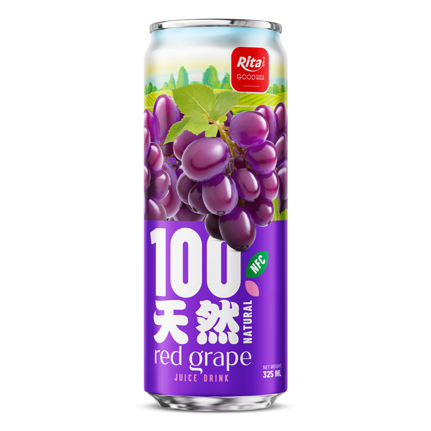 100% 天然红葡萄汁饮料325ml 细长罐