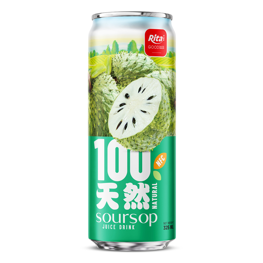 100% 天然刺果番荔枝汁饮料325ml 细长罐