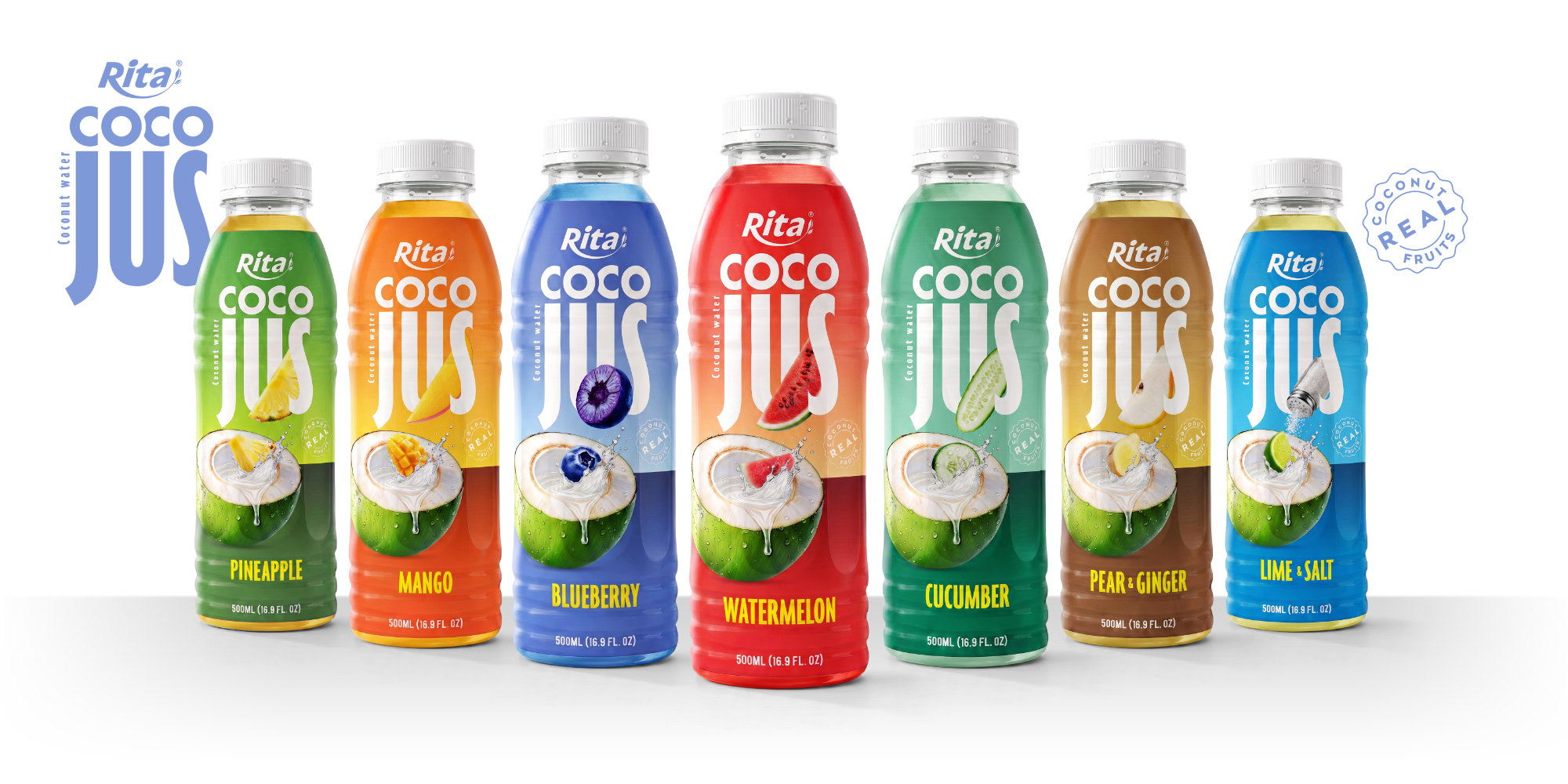 COCO JUS Real Coconut Water with Pineapple Juice 500ml (16.9 fl oz) Poster 2
