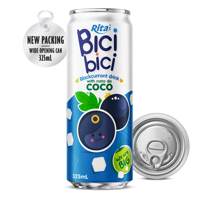 Bici Bici 黑加仑椰果饮料 325ml（宽口易拉罐）