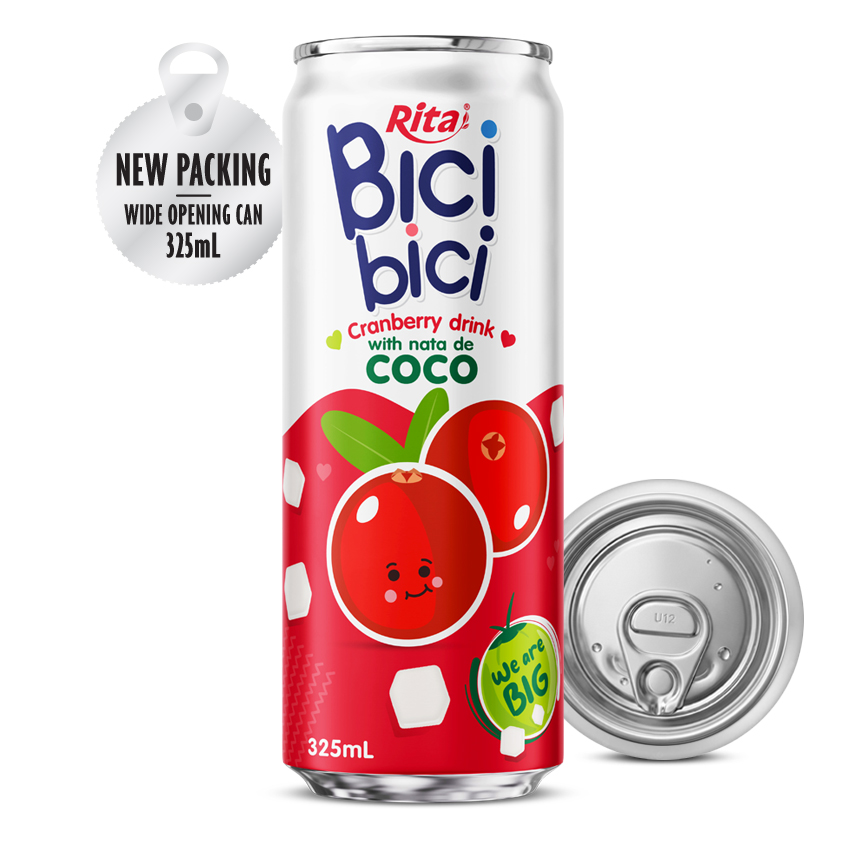 Bici Bici 325ml 蔓越莓椰果饮料（广口罐）