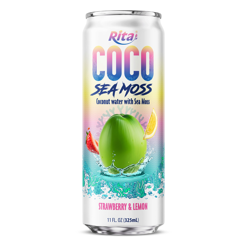 RITA Coco Sea Moss 椰子水海藻草莓柠檬味 325ml 纤体罐