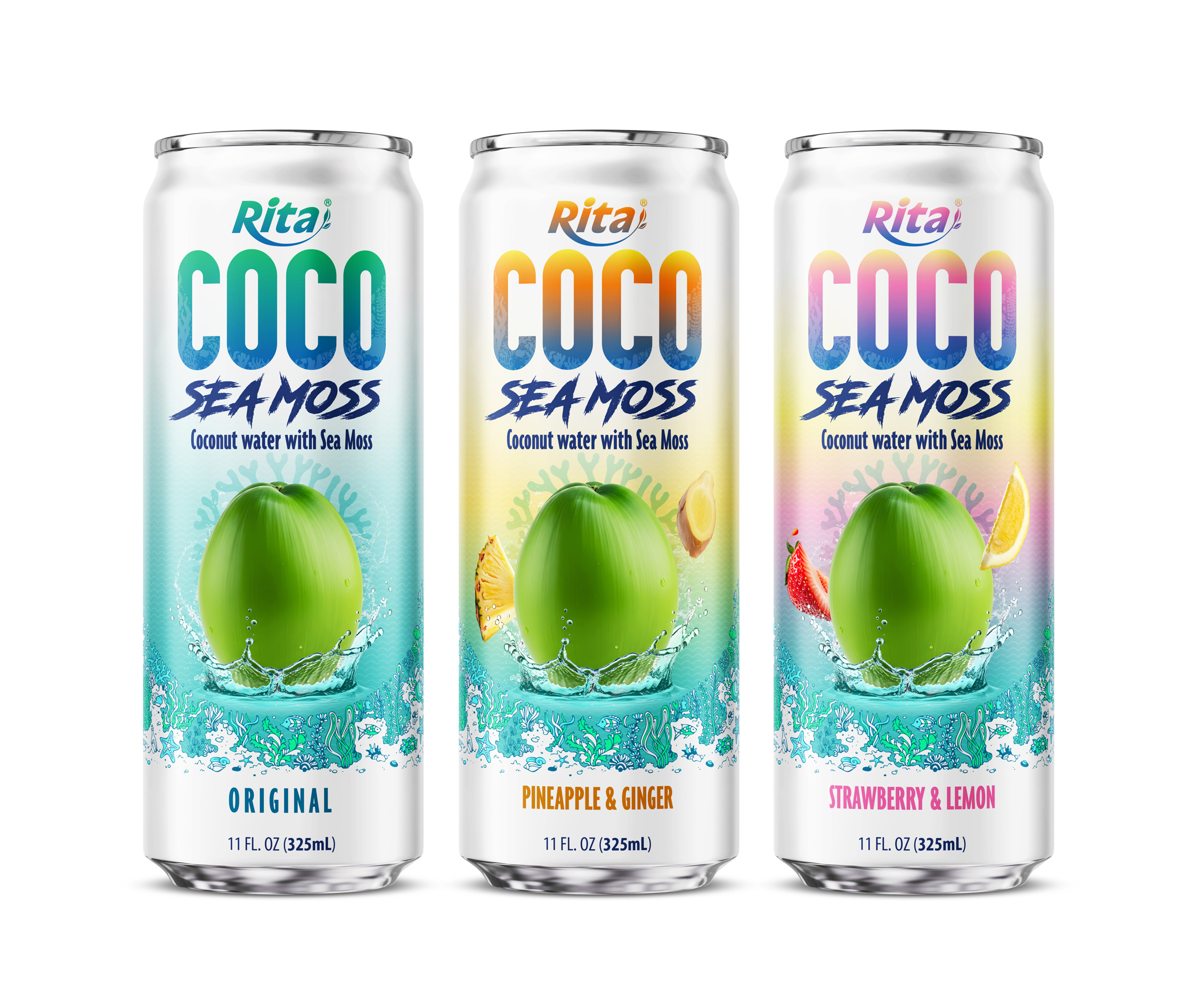 Coco Sea Moss Coconut water with sea moss 325ml sleek can Poster 1