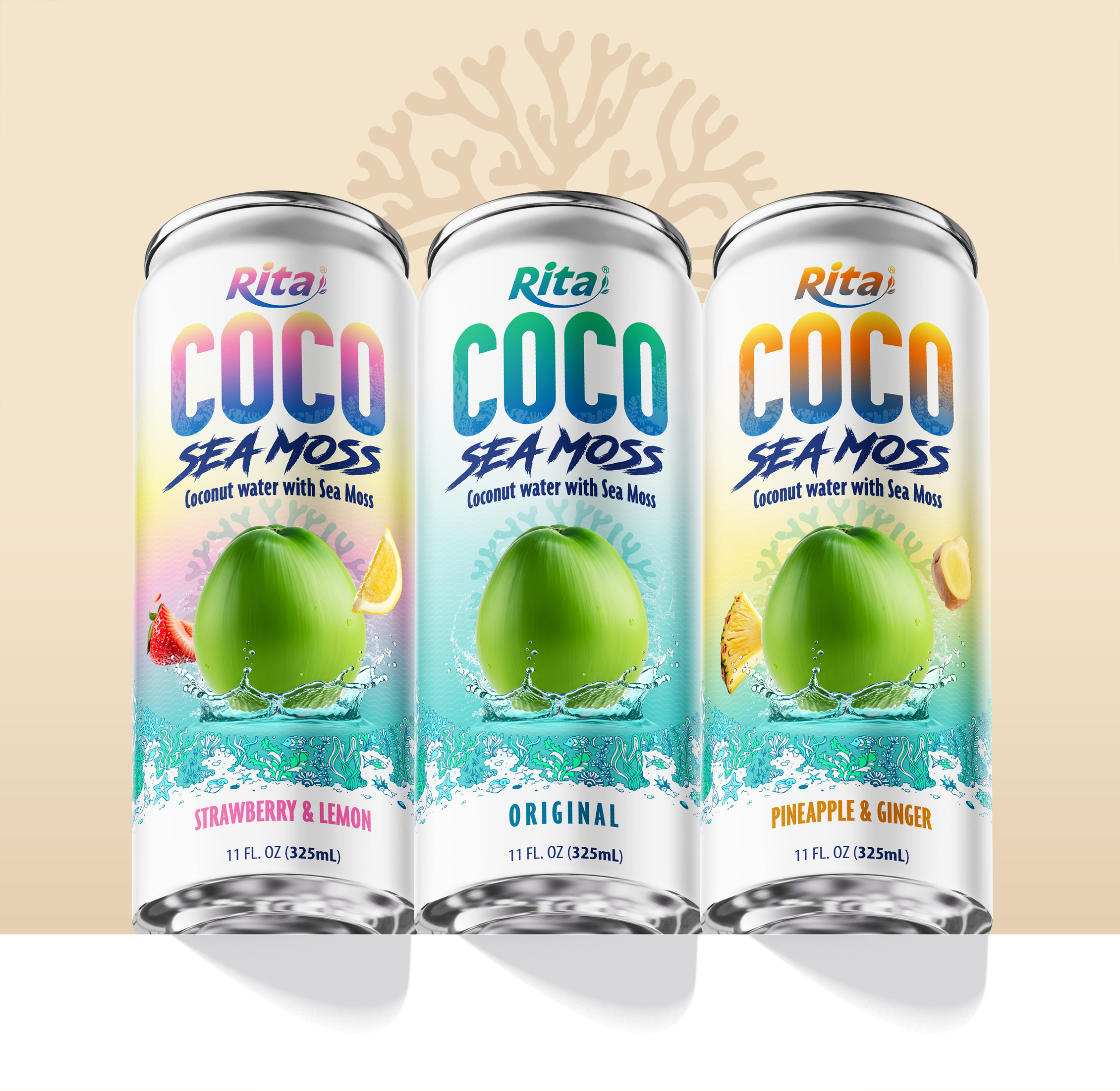 Coco Sea Moss Coconut water with sea moss 325ml sleek can Poster 2