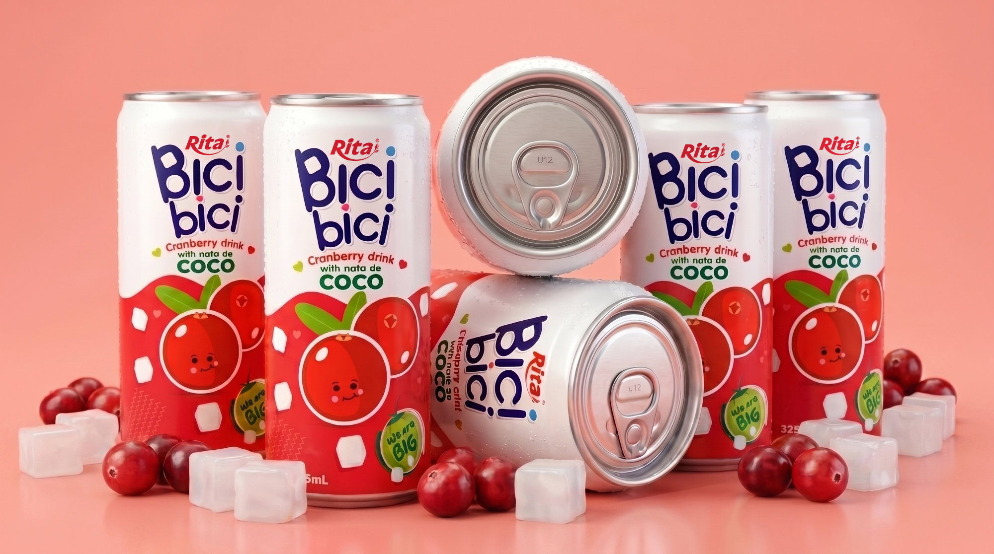 Bici Bici 325ml Cranberry drink with nata de Coco ( wide opening can) Poster 1
