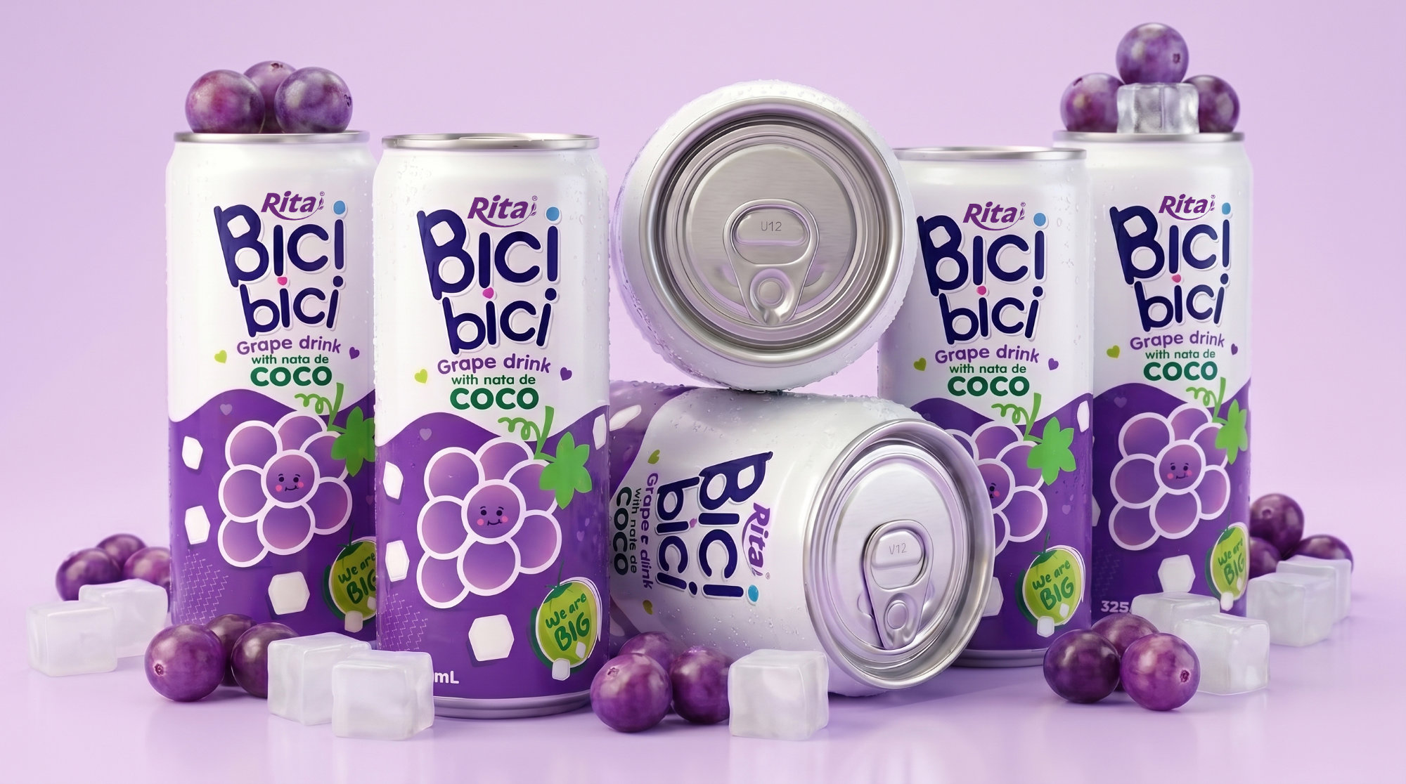 Bici Bici 325ml Grape drink with nata de Coco ( wide opening can) Poster 2