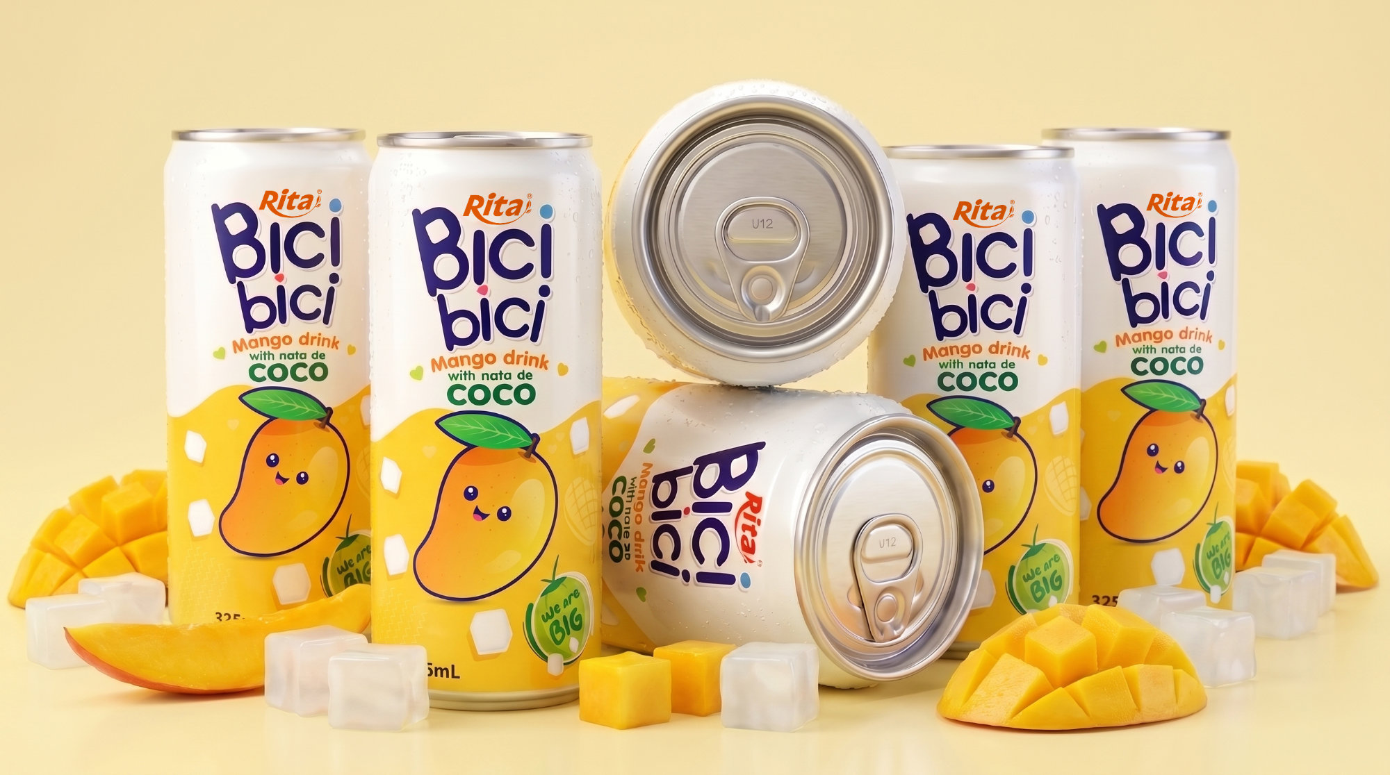 Bici Bici 325ml Mango drink with nata de Coco ( wide opening can) Poster 1