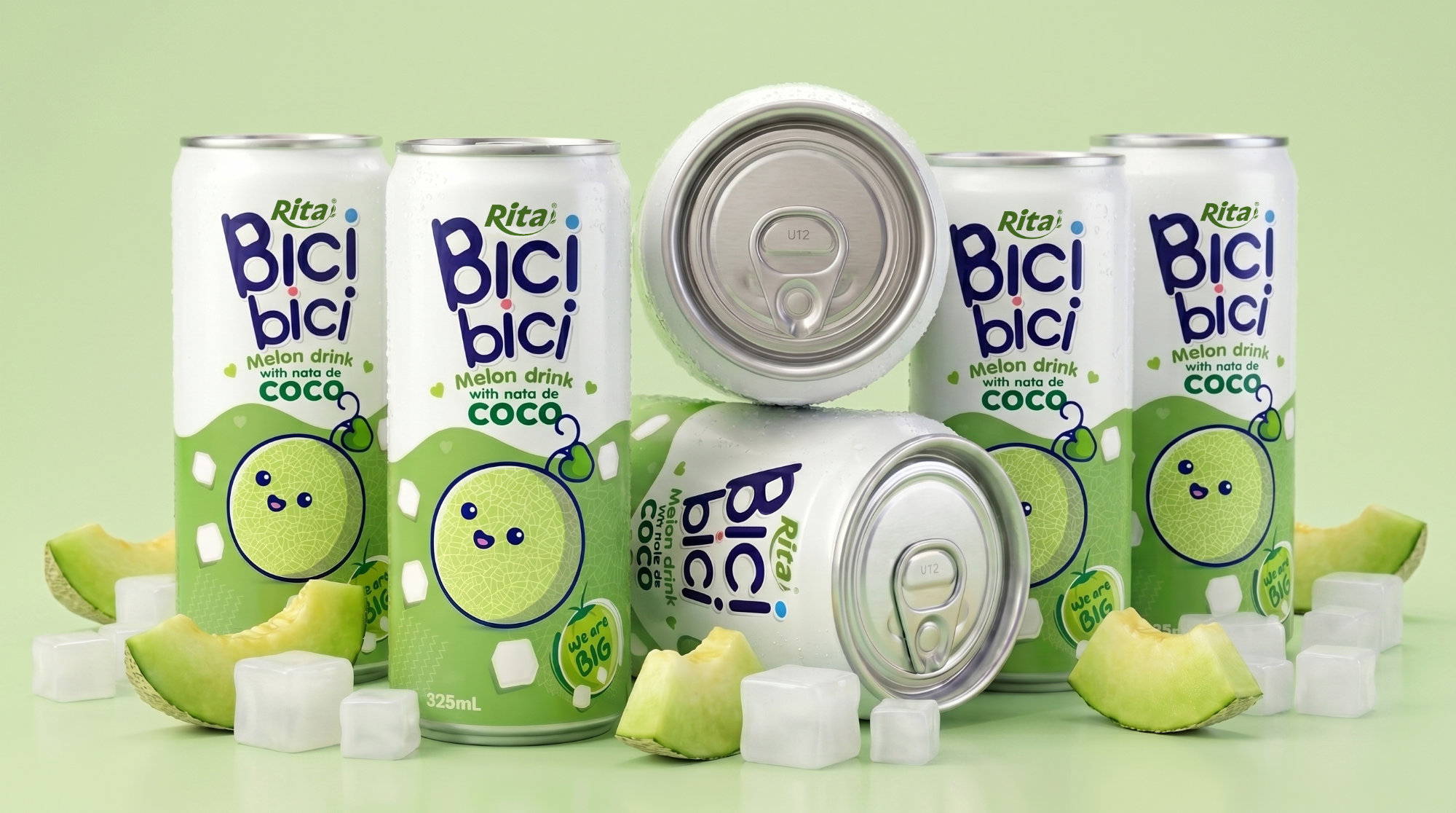 Bici Bici 325ml Melon drink with nata de Coco ( wide opening can) Poster 1