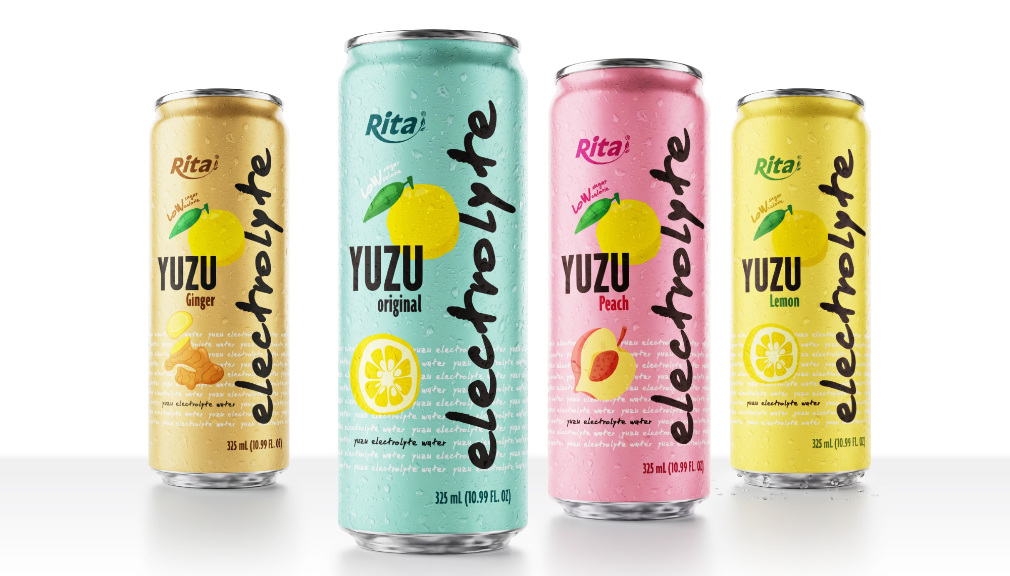 Yuzu Lemon Electrolyte Water Drink 325ml Low Sugar Hydration Beverage Poster 2